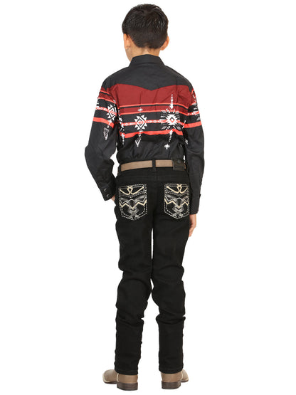 Boys Centenario Premium Bootcut Jeans - Black Denim 45843