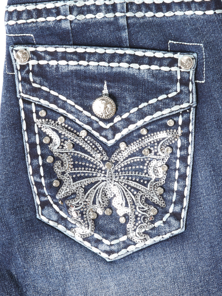 Women's Centenario Bootcut Denim Jeans- Dark Blue 45905