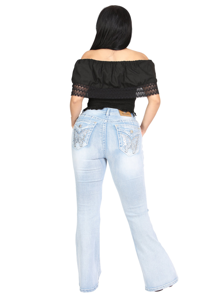 Women's Centenario Bootcut Denim Jeans- Light Blue 45906