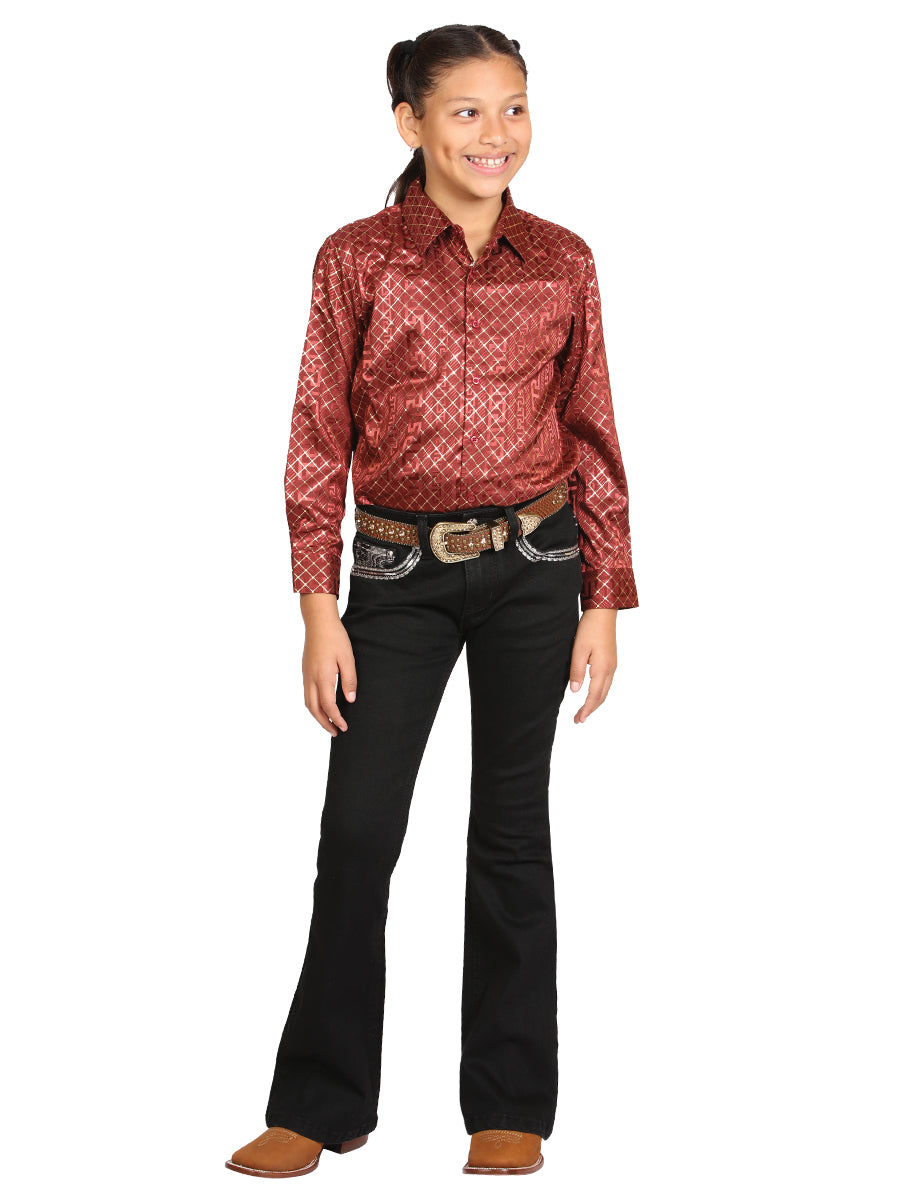 Girls Centenario Premium Bootcut Jeans -  Black Denim 45907