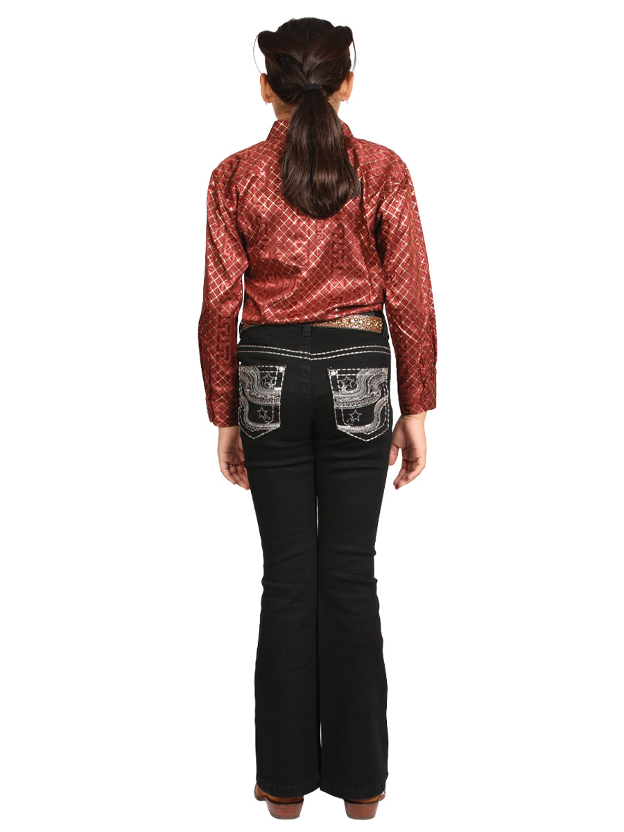 Girls Centenario Premium Bootcut Jeans -  Black Denim 45907