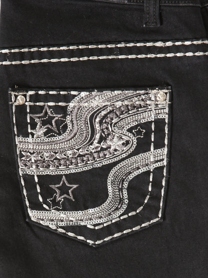 Girls Centenario Premium Bootcut Jeans -  Black Denim 45907