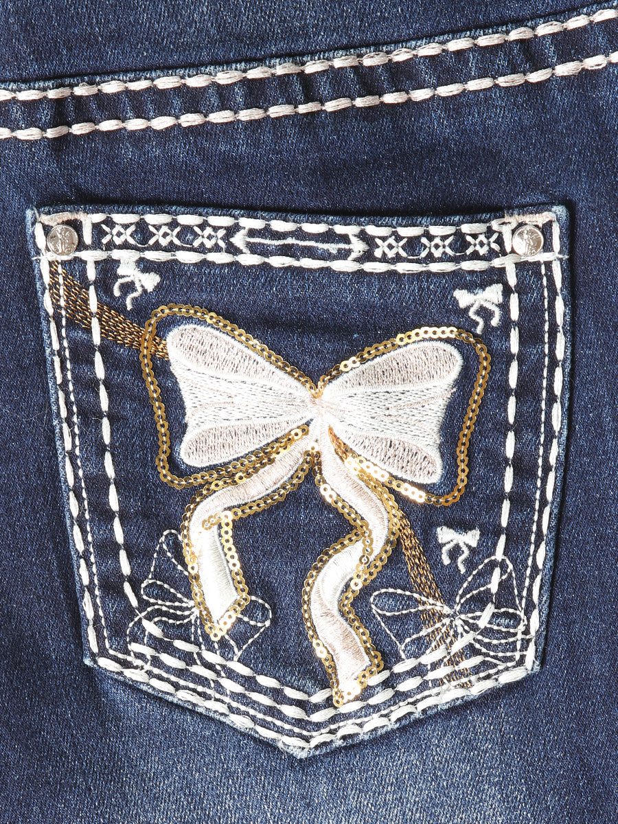Girls Centenario Premium Bootcut Jeans -  Dark Blue Denim 45909