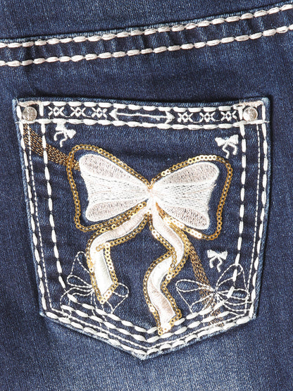 Girls Centenario Premium Bootcut Jeans -  Dark Blue Denim 45909