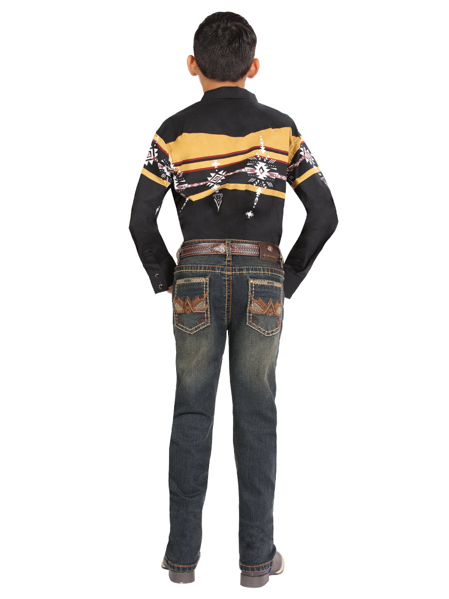 Boys Centenario Premium Bootcut Jeans - Tinted Green Denim  45911