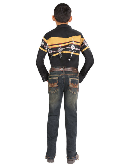 Boys Centenario Premium Bootcut Jeans - Tinted Green Denim  45911