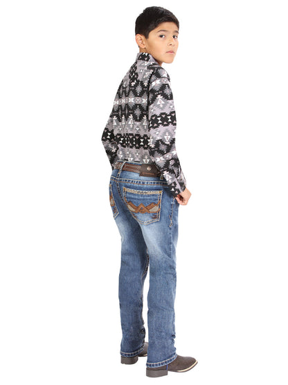 Boys Centenario Premium Bootcut Jeans - Blue Denim 45912