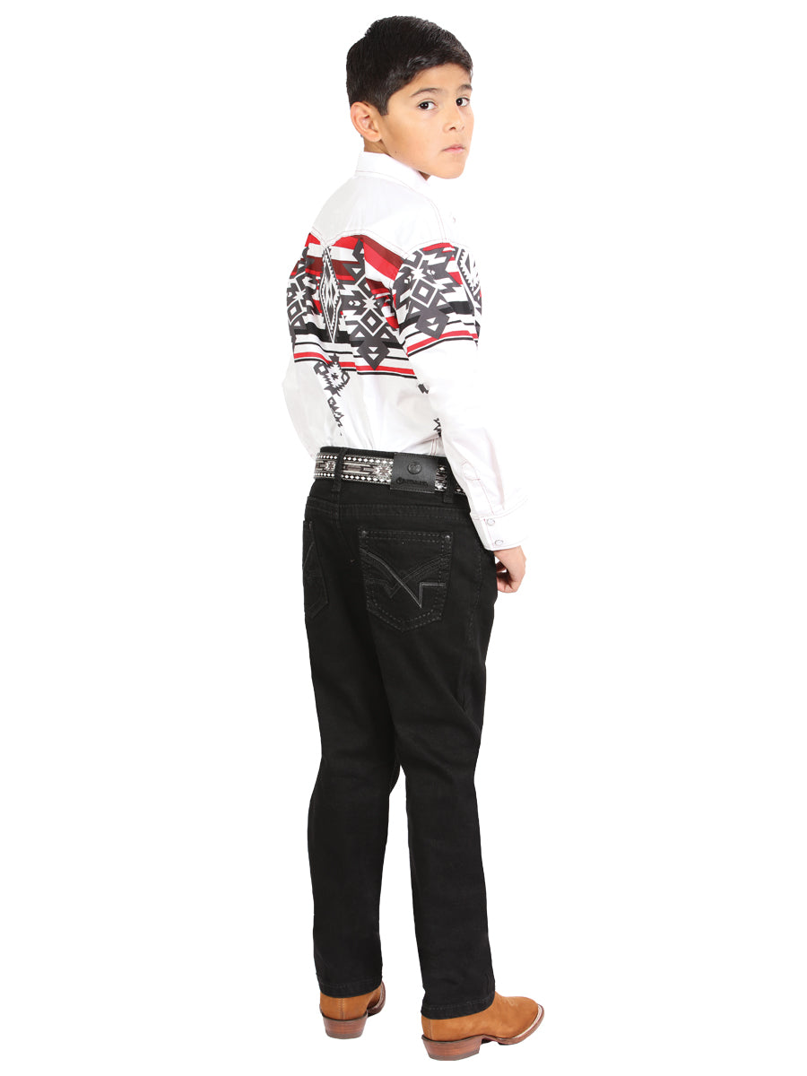 Boys Centenario Premium Bootcut Jeans - Black Denim 45913