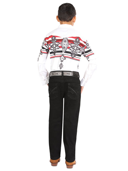 Boys Centenario Premium Bootcut Jeans - Black Denim 45913