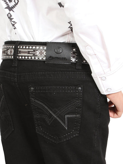 Boys Centenario Premium Bootcut Jeans - Black Denim 45913