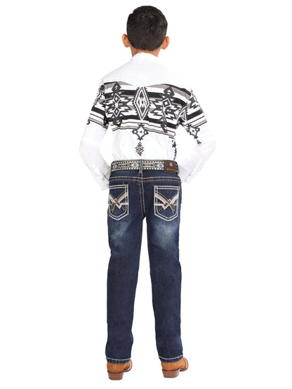 Boys Centenario Premium Bootcut Jeans - Dark Blue Denim 45914