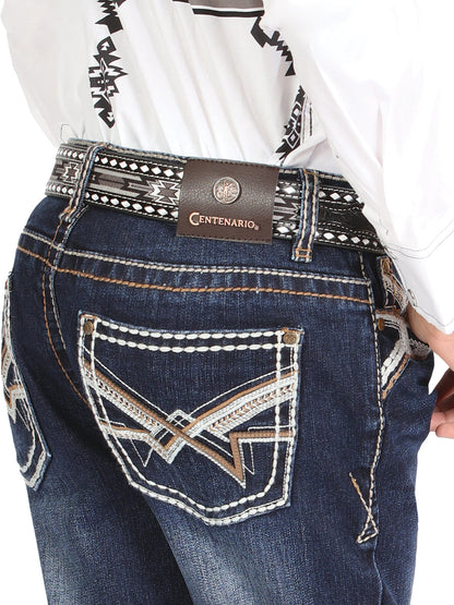 Boys Centenario Premium Bootcut Jeans - Dark Blue Denim 45914