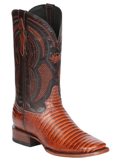 Men's El General Western Boot Lizard Print Leather - Cognac 45930