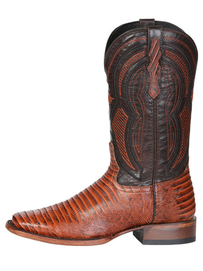 Men's El General Western Boot Lizard Print Leather - Cognac 45930