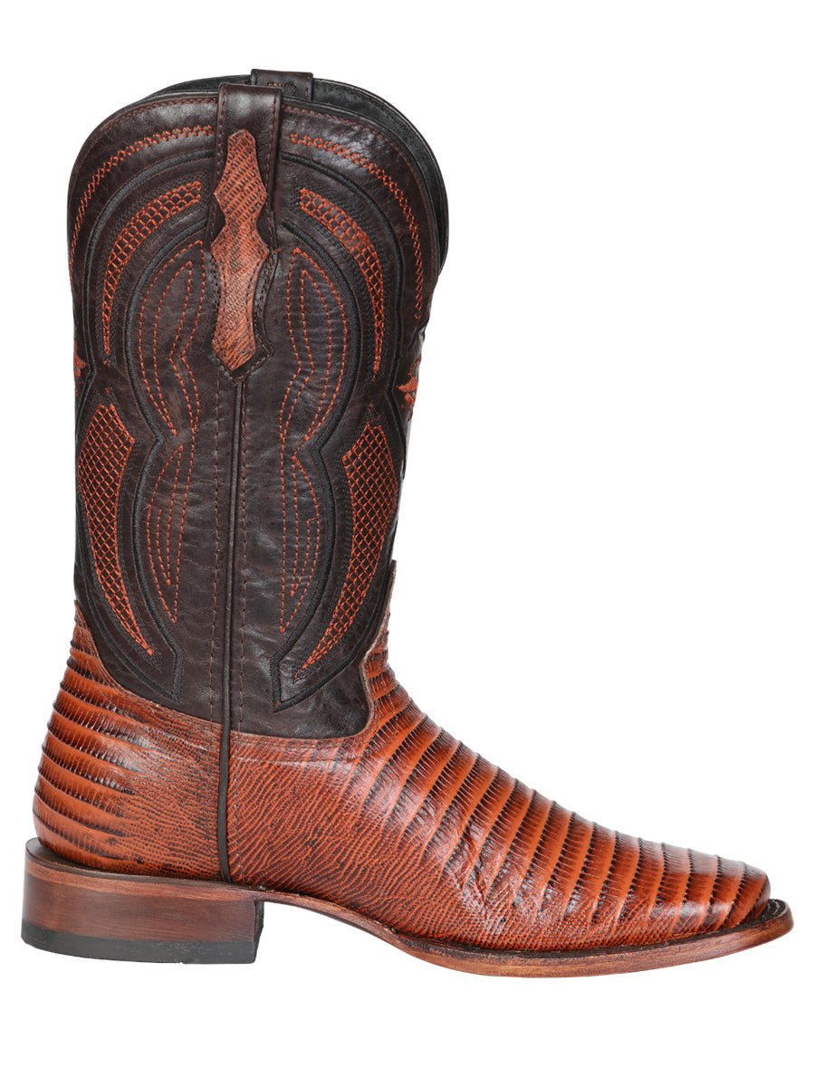 Men's El General Western Boot Lizard Print Leather - Cognac 45930