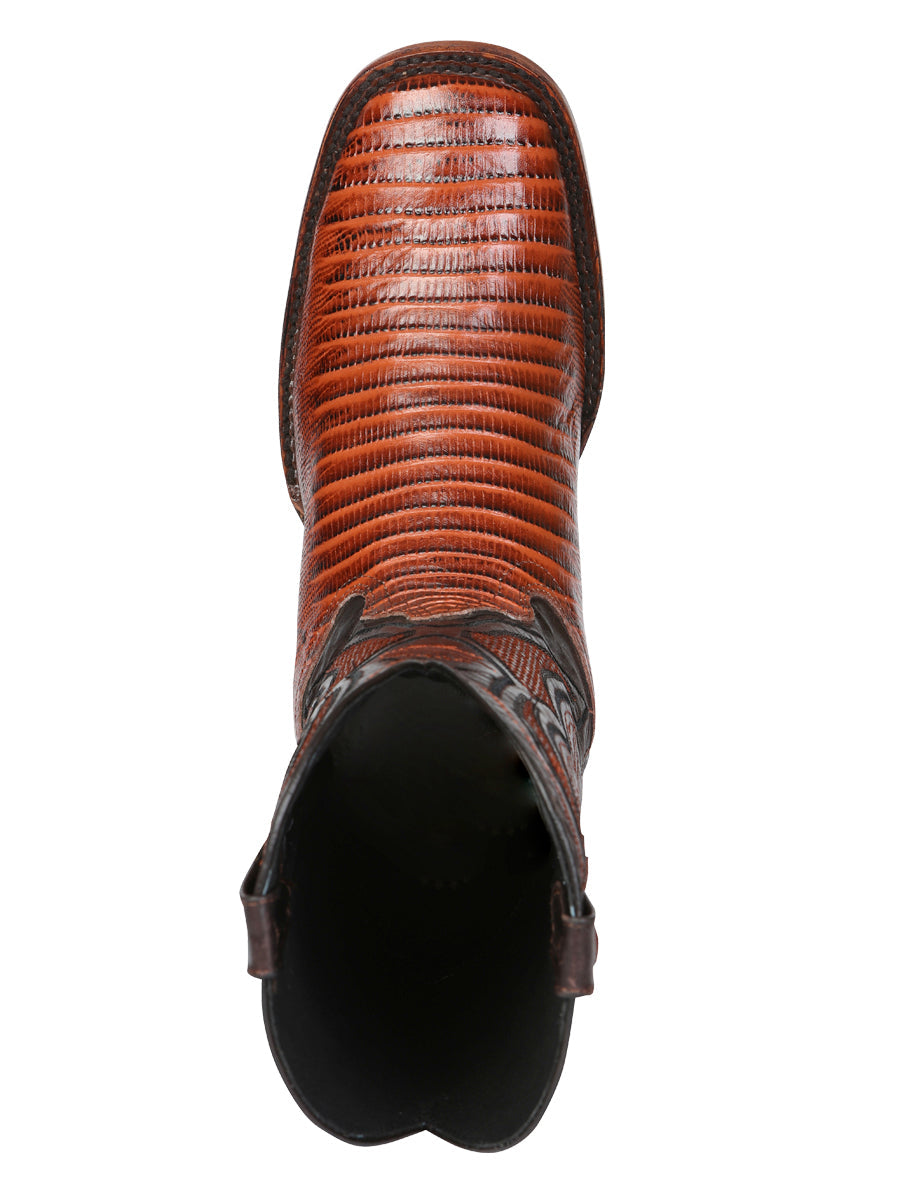 Men's El General Western Boot Lizard Print Leather - Cognac 45930