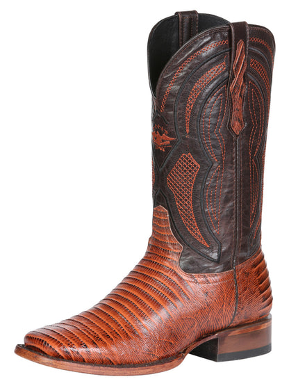 Men's El General Western Boot Lizard Print Leather - Cognac 45930