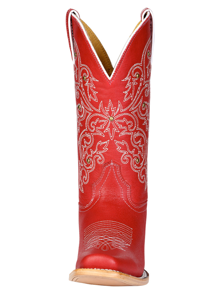 Women's El General Western Boot Crack Leather- Red 45932