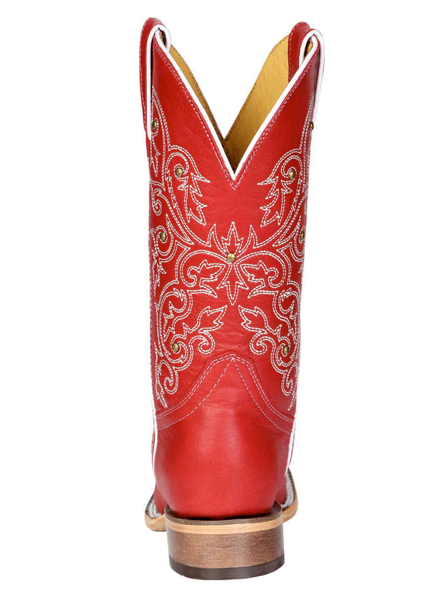 Women's El General Western Boot Crack Leather- Red 45932