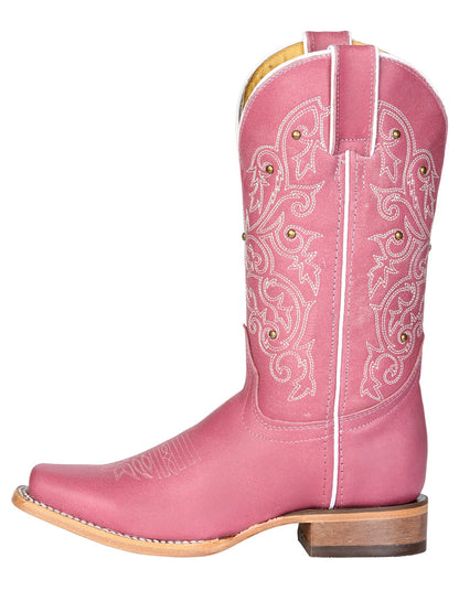Women's El General Western Boot Crack Leather- Pink 45933