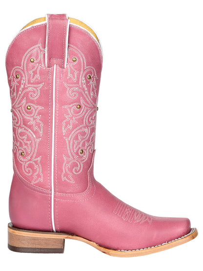 Women's El General Western Boot Crack Leather- Pink 45933
