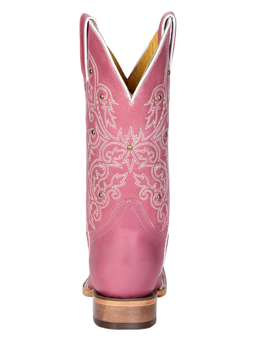 Women's El General Western Boot Crack Leather- Pink 45933