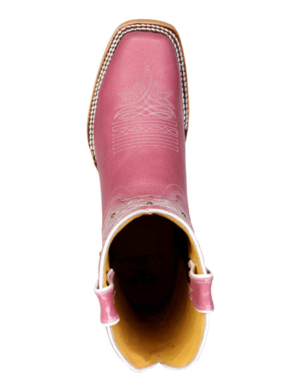 Women's El General Western Boot Crack Leather- Pink 45933