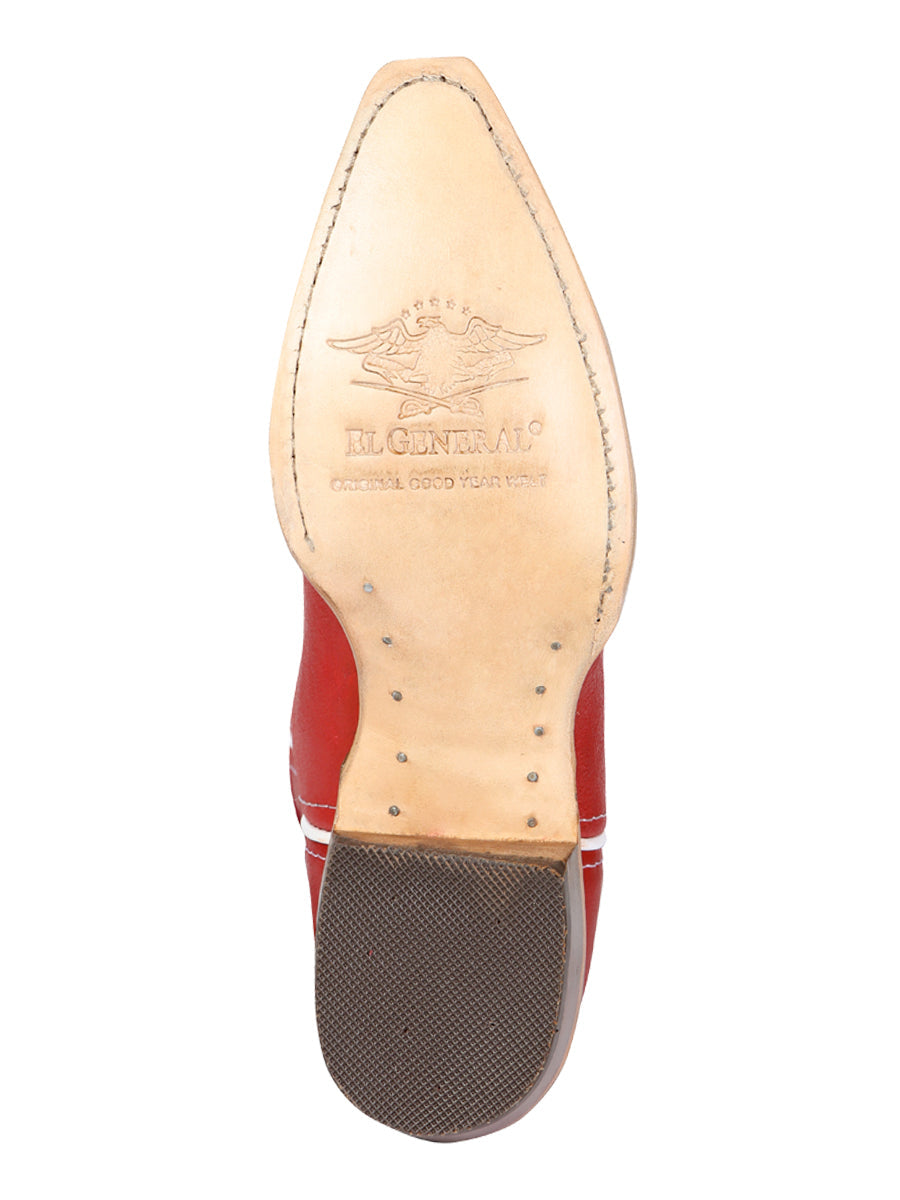 Women's El General Cowboy Boot Crack Leather- Red 45937
