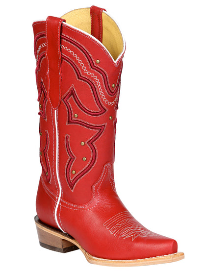 Women's El General Cowboy Boot Crack Leather- Red 45937