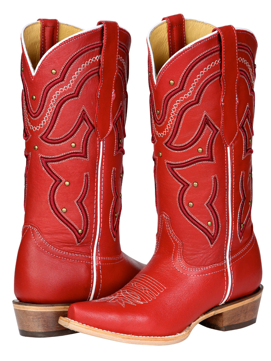 Women's El General Cowboy Boot Crack Leather- Red 45937