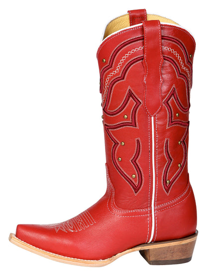 Women's El General Cowboy Boot Crack Leather- Red 45937
