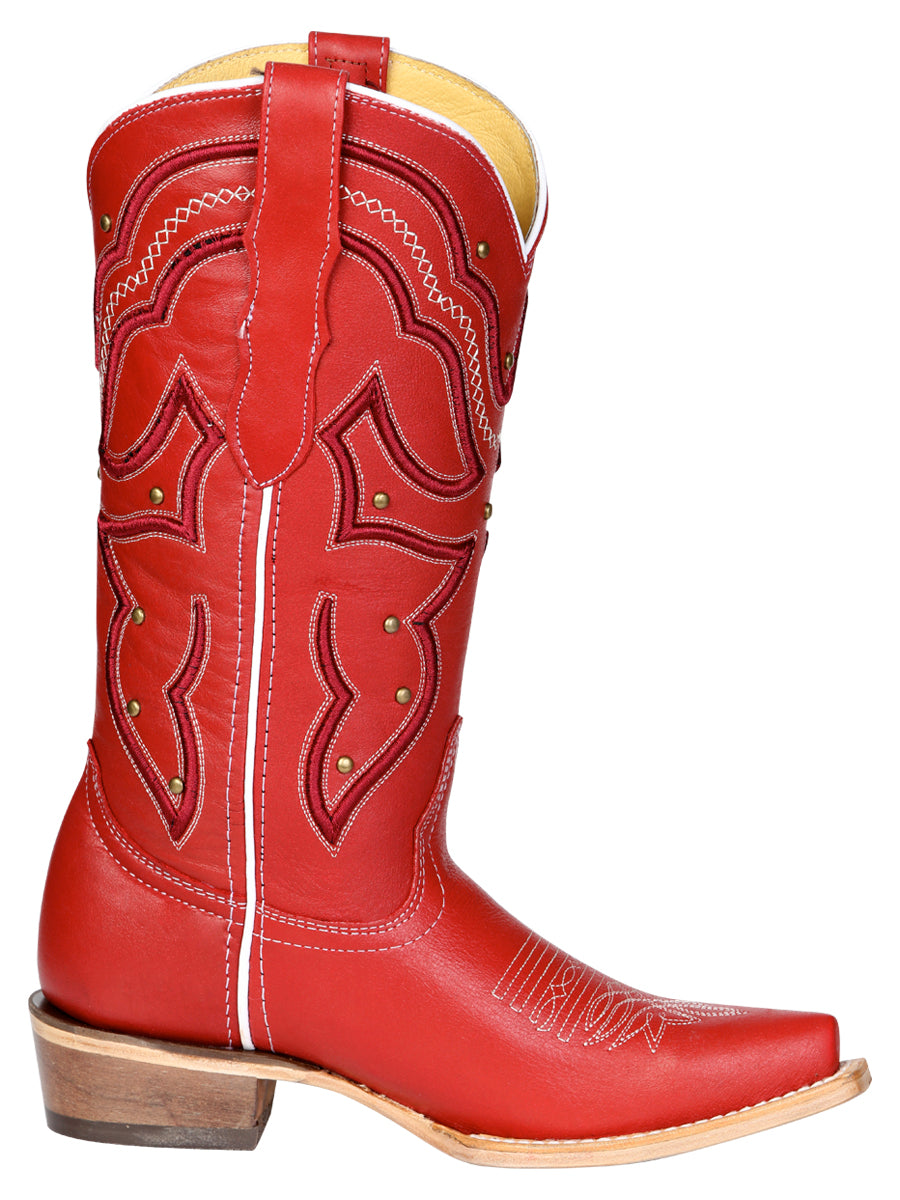 Women's El General Cowboy Boot Crack Leather- Red 45937
