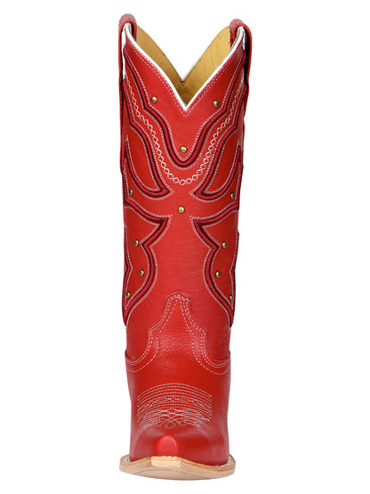 Women's El General Cowboy Boot Crack Leather- Red 45937