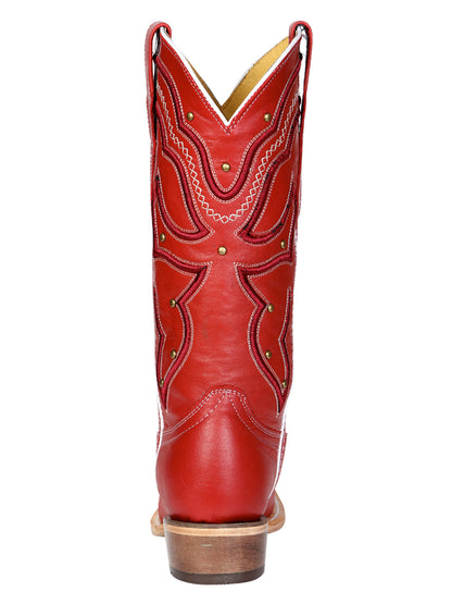Women's El General Cowboy Boot Crack Leather- Red 45937