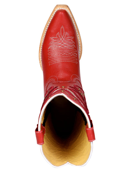 Women's El General Cowboy Boot Crack Leather- Red 45937