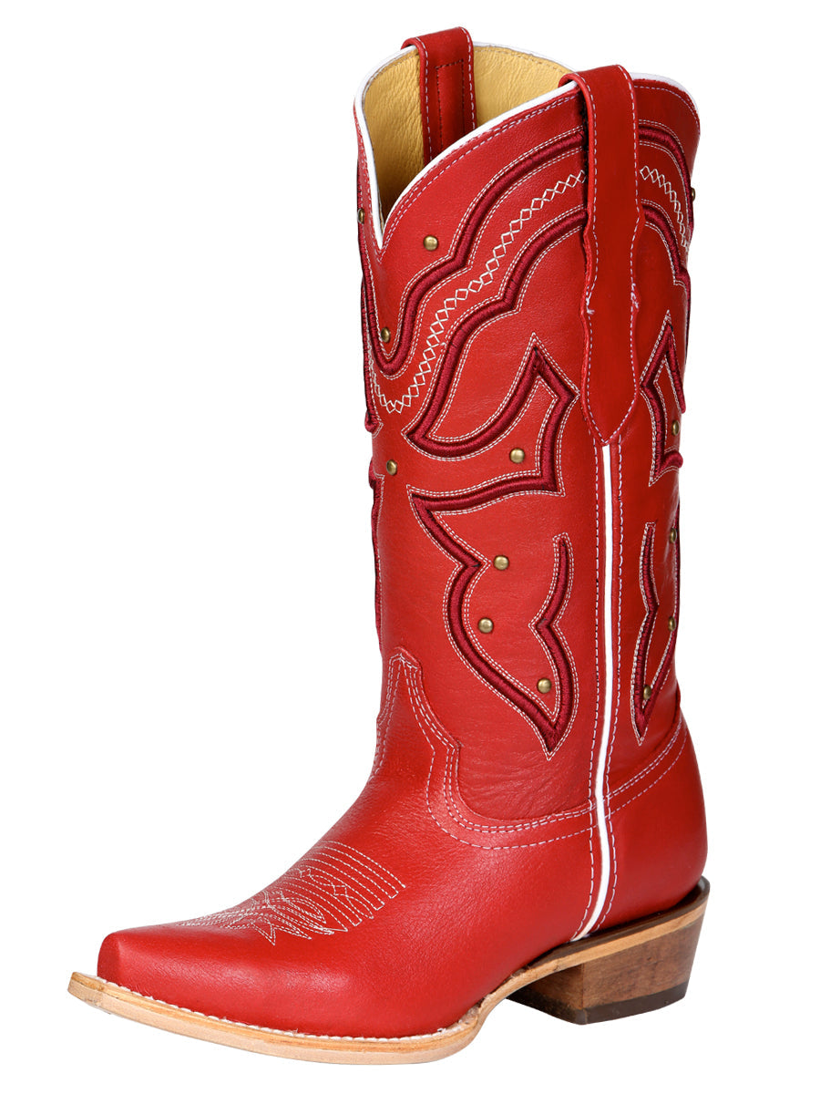 Women's El General Cowboy Boot Crack Leather- Red 45937