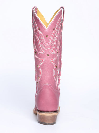 Women's El General Cowboy Boot Crack Leather- Pink 45938