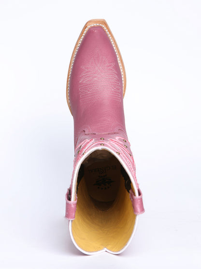 Women's El General Cowboy Boot Crack Leather- Pink 45938