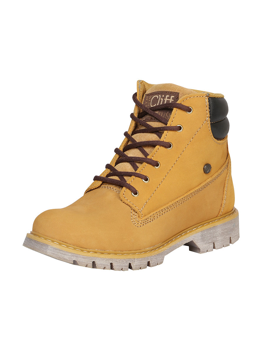 Procliff Womens/Youth Lace-Up Work Boot - Suede Mustard 91467