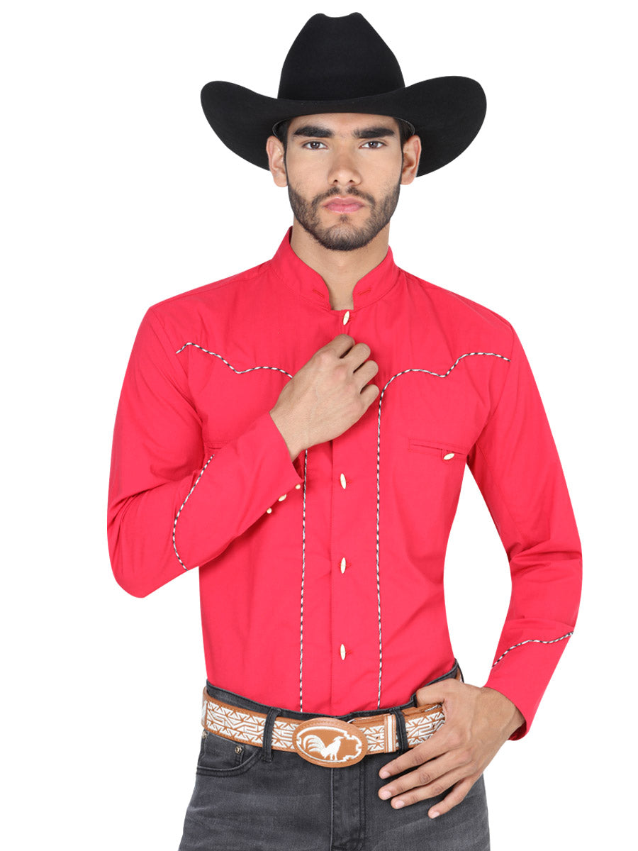 Red Western Long Sleeve Shirt 123921