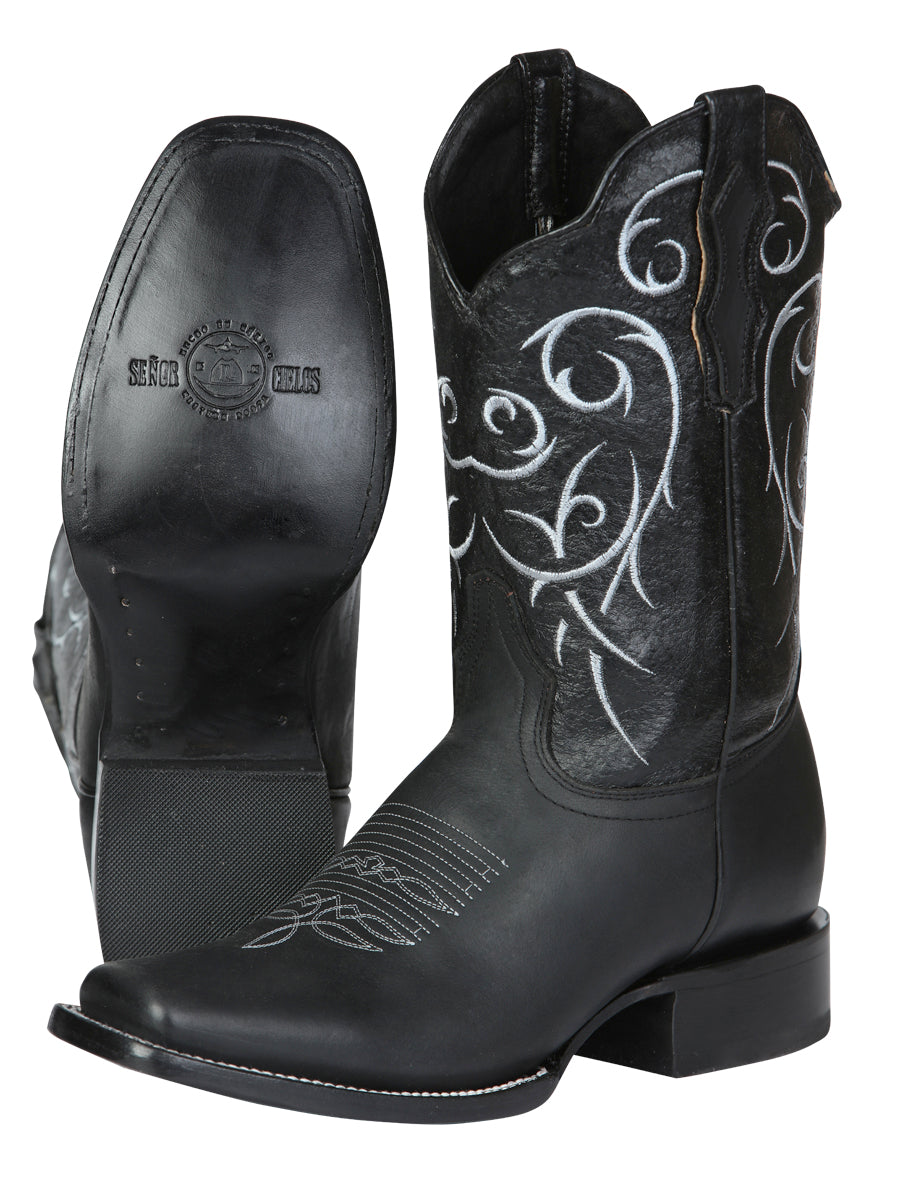 Bota Rodeo El Senor de los Cielos -  leathert Crazy -  Black 124069