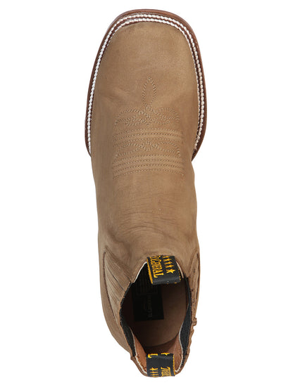 El General Square Toe Ankle Boot - Nobuck Brown 126189