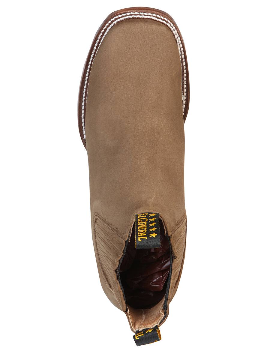 El General Square Toe Ankle Boot - Nobuck Brown 126192
