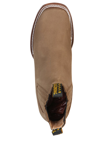 El General Square Toe Ankle Boot - Nobuck Brown 126192