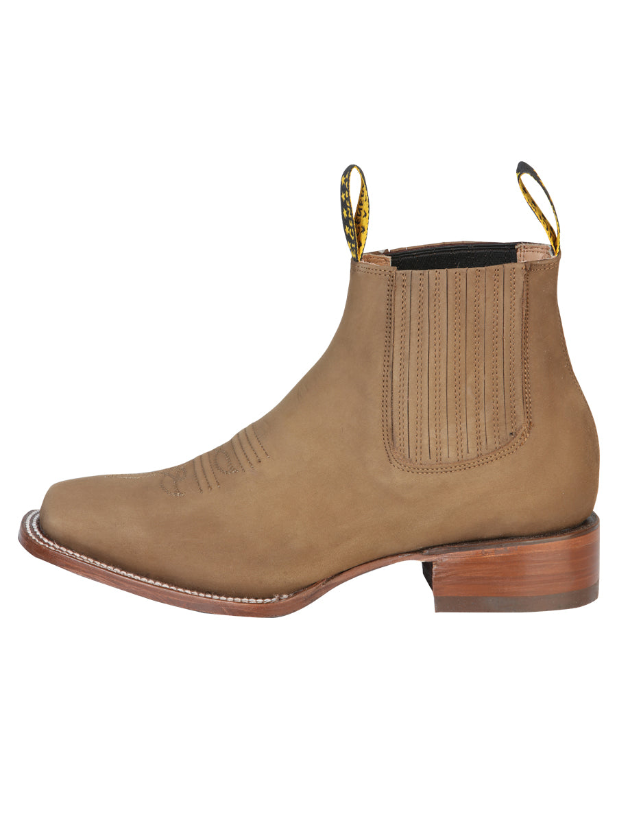 El General Square Toe Ankle Boot - Nobuck  Brown 126195