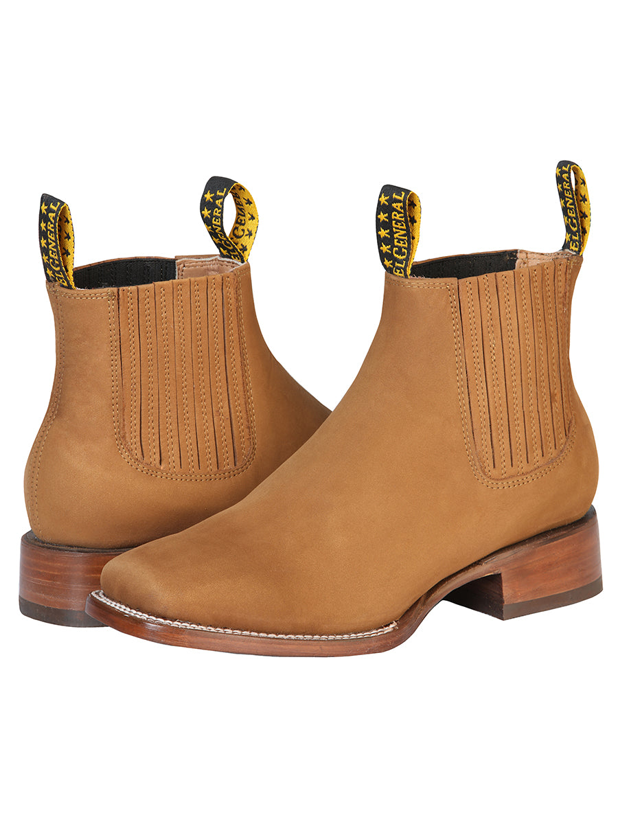 El General Square Toe Ankle Boot - Nobuck Old Gold 126199