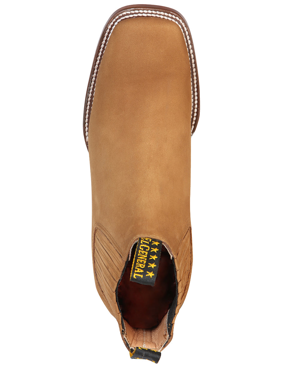 El General Square Toe Ankle Boot - Nobuck Old Gold 126199