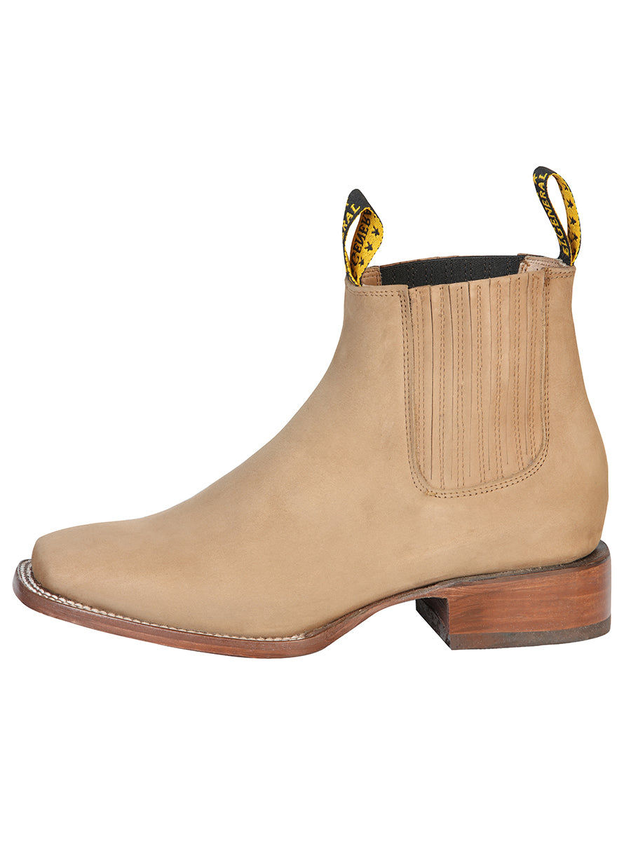 El General Square Toe Ankle Boot - Nobuck Light Brown 126200