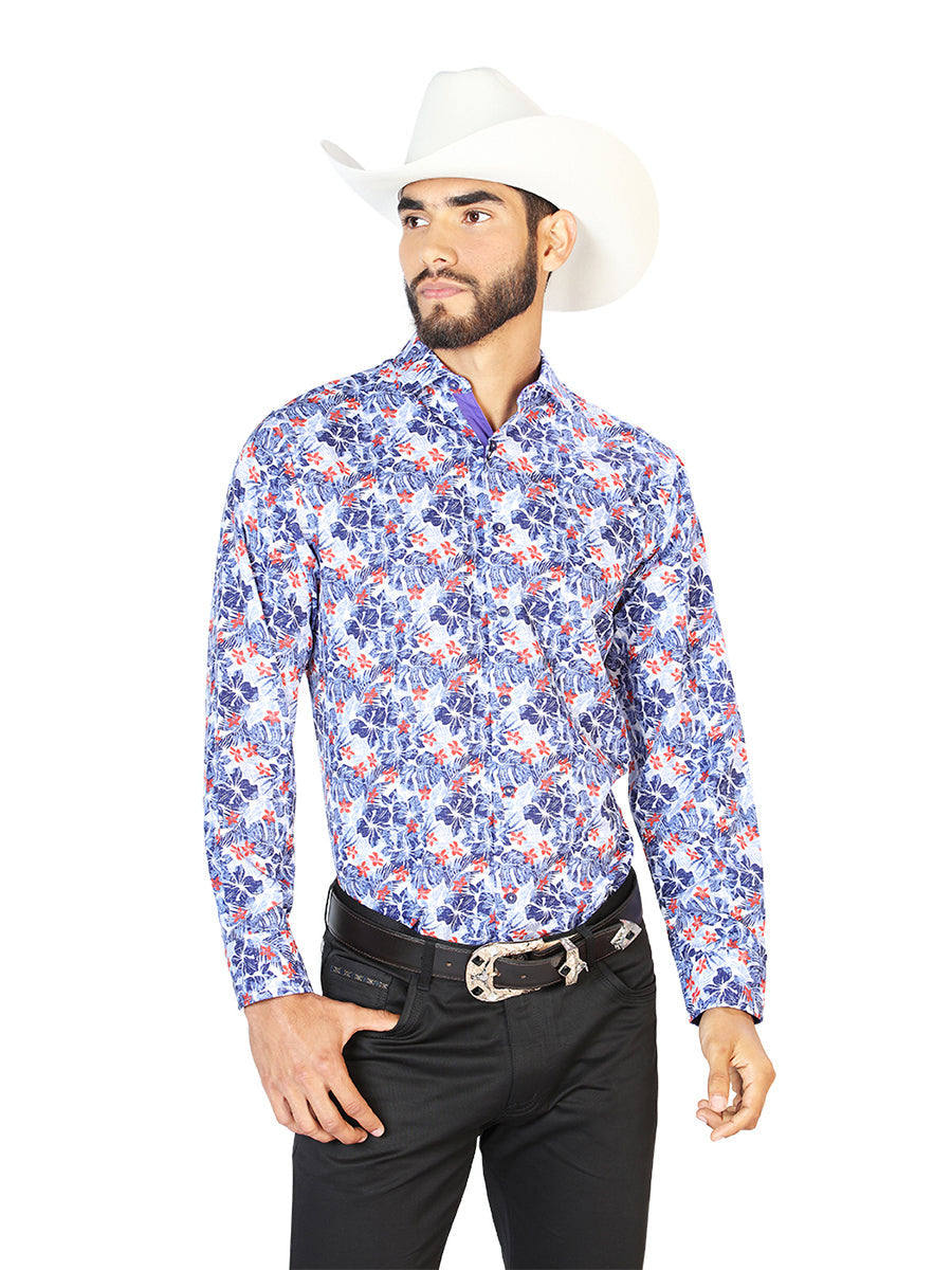 Blue Casual Long Sleeve Shirt 126278