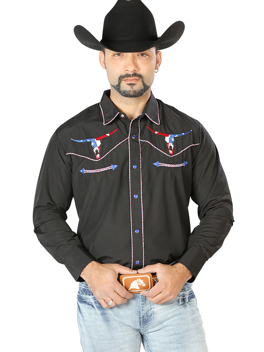 El Señor de los Cielos Embroidery Shirt Black 126671